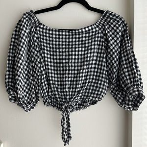 GINGHAM CROPPED TOP